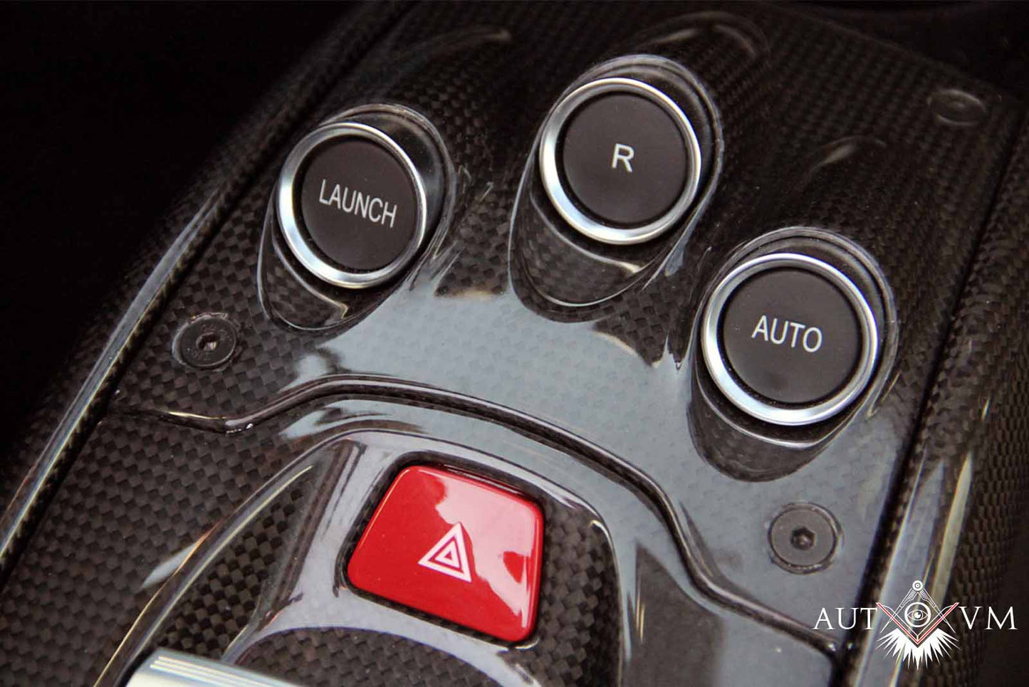 Plaque principale de la console centrale de couverture en carbone Ferrari 458