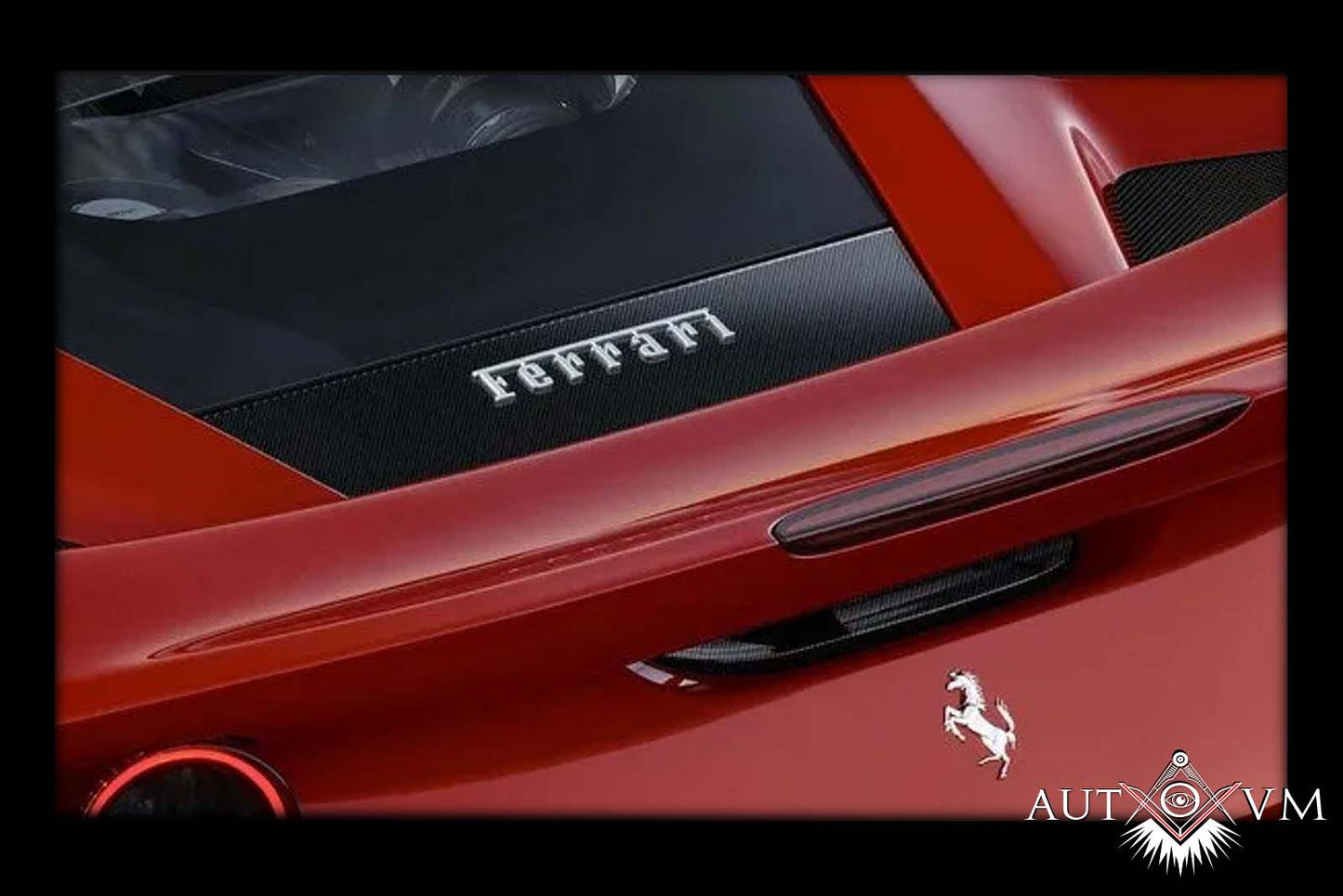 Ferrari F8 Tributo Luftfuehrung Heckfluegel Abdeckung Carbon Kohlefaser 4