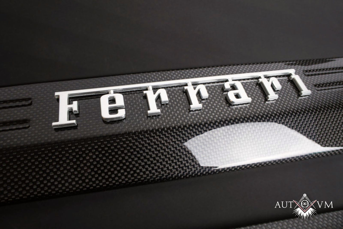 Ferrari 458 carbon door sills with inscription – AutoVM Composites