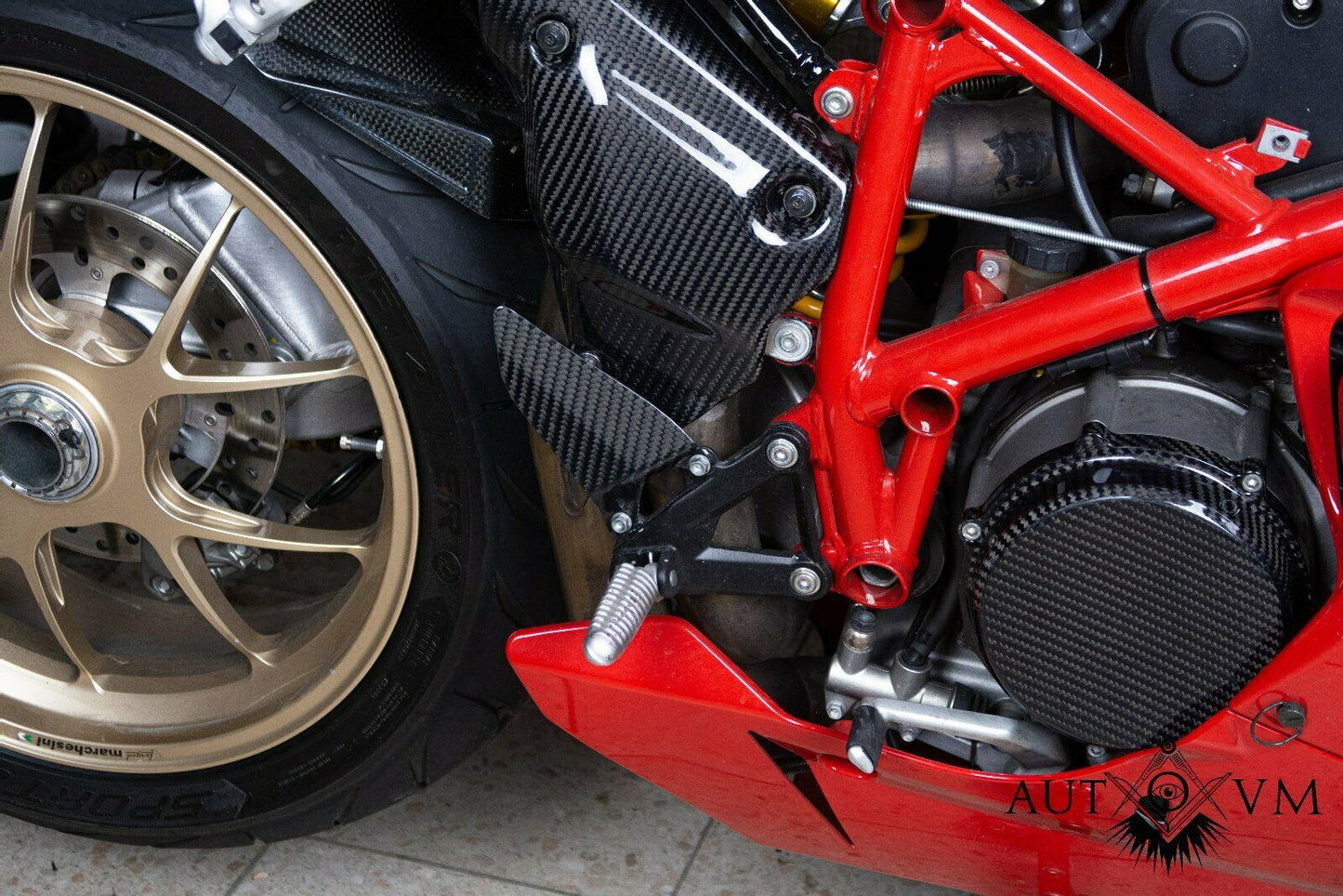 Ducati 1098 848 1198 Carbon Auspuff Hitzeschild 4