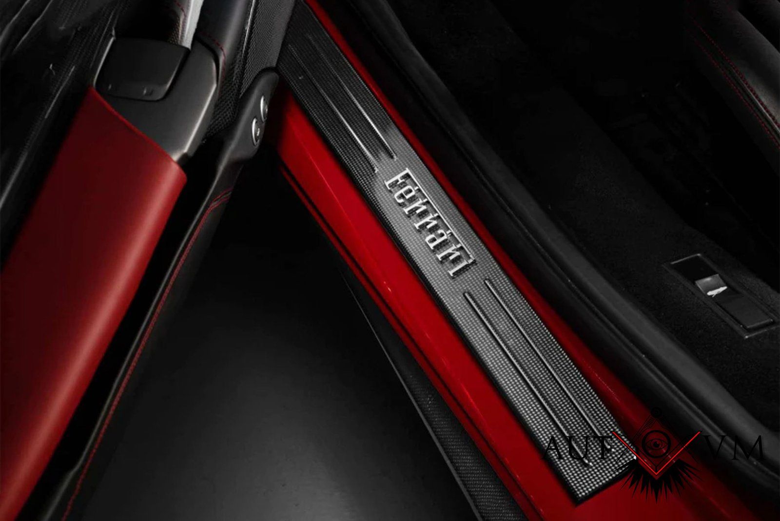Ferrari 488 F8 Tributo Einstiegleisten Carbon Door Sill Emblem 2